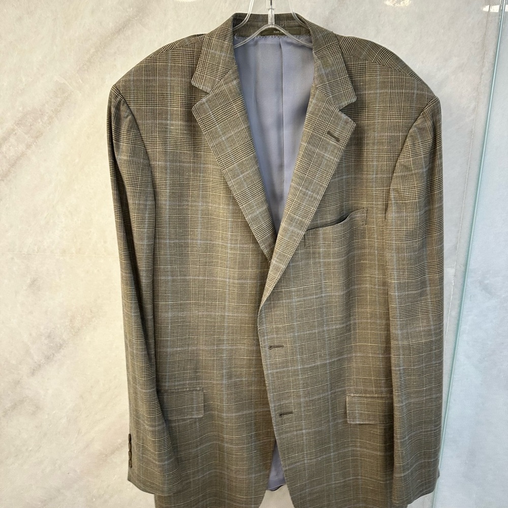 Ermenegildo Zegna Beige Checkered Blazer